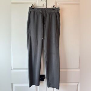 Massimo Dutti Women’s Drawstring Straight Leg Trousers Charcoal Gray (Size M)